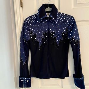 Country Western Rhinestone crepe satin jacket